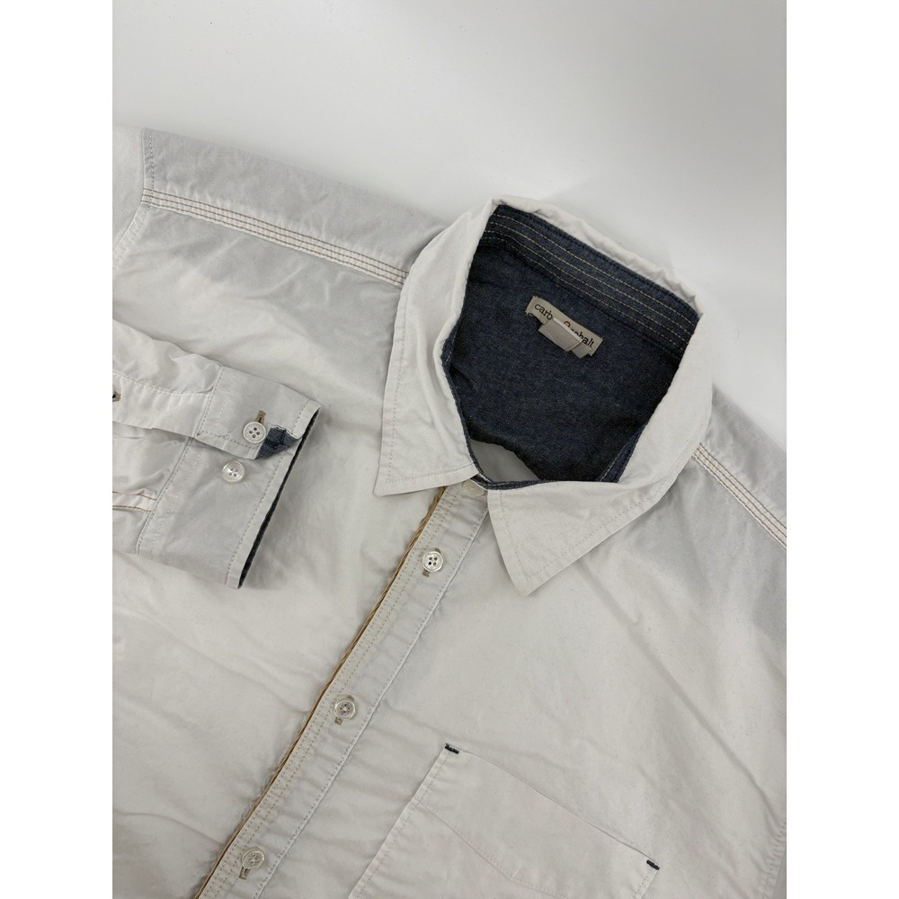 Carbon2Cobalt XL White Button Down Long Sleeve 100% Cotton Blend Men's
